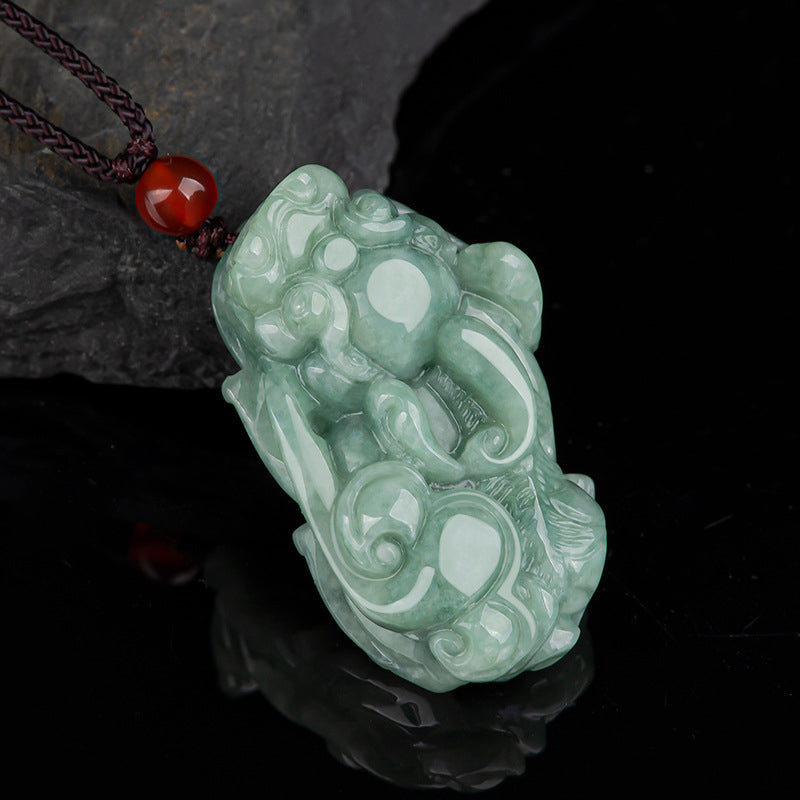Collier pendentif en jade PiXiu avec Buddha Stones pour la richesse et la chance - PiXiu (Richesse ♥ Chance) - image 1