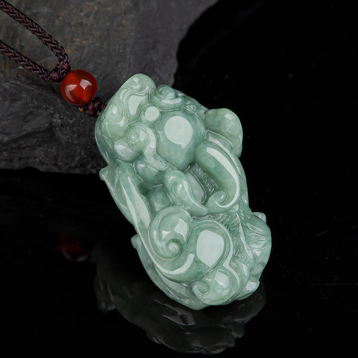 Collier pendentif en jade PiXiu avec Buddha Stones pour la richesse et la chance - PiXiu (Richesse ♥ Chance) - image 1