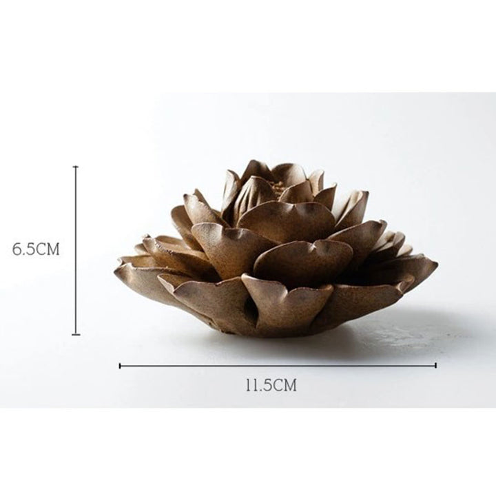 Brûleur d'encens tibétain à reflux en forme de lotus avec Buddha Stones