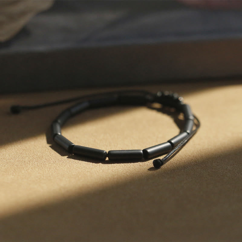 Bracelet de protection et de soutien en perles d'onyx noir Buddha Stones