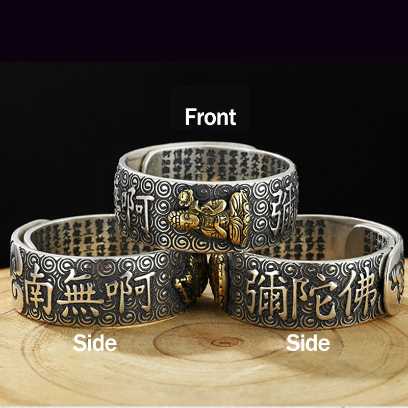 Bague ajustable Buddha Stones du zodiaque chinois Natal Bouddha Richesse Chance