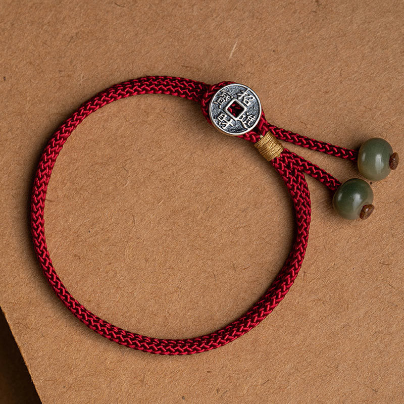 Bracelet tressé en argent sterling 925 fait à la main avec Buddha Stones et symbole du zodiaque chinois, Bouddha cyan Bodhi Seed Protection