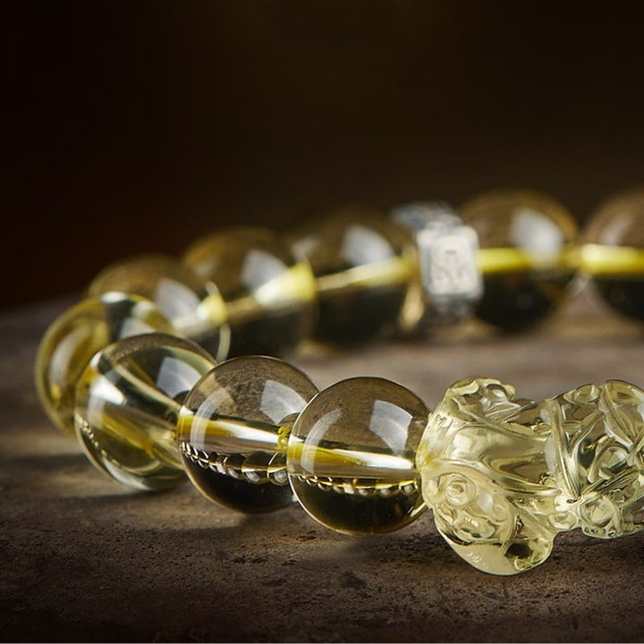 Bracelet de protection de prospérité en œil de tigre double PiXiu en Buddha Stones