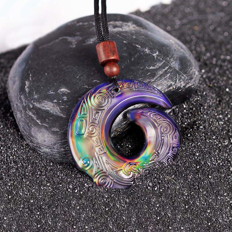 Le changement de couleur améliore la chance et le motif de conception du pendentif en cristal Liuli