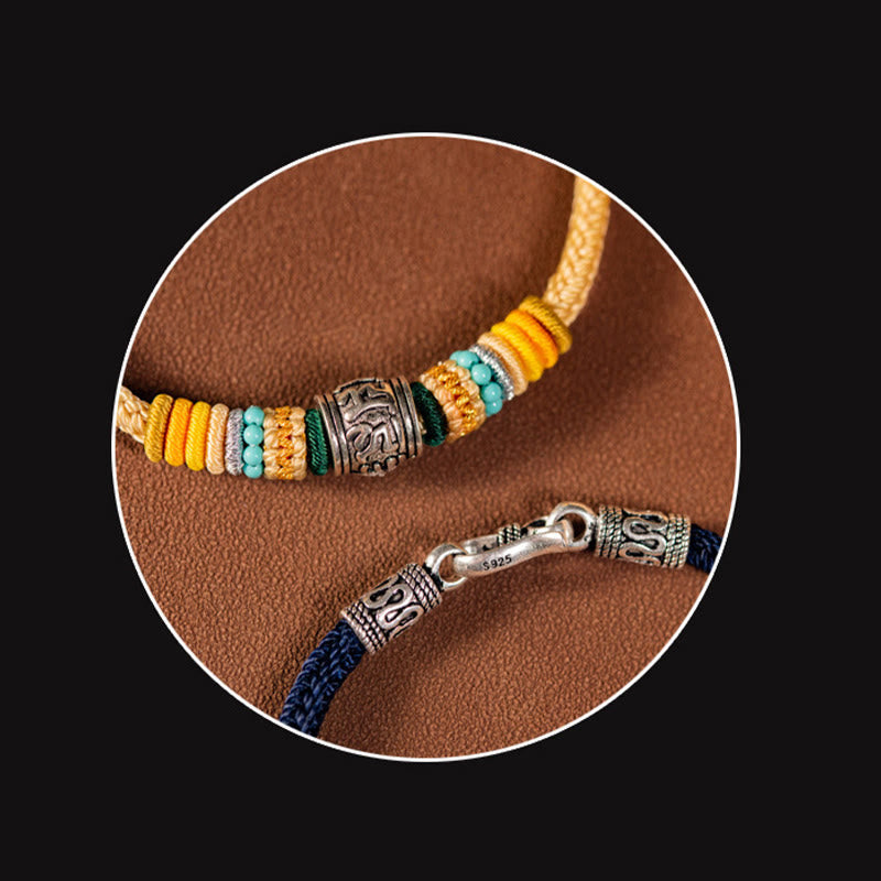 Bracelet tressé tibétain en argent sterling 925 fait main avec Buddha Stones Om Mani Padme Hum Pureté - image 13
