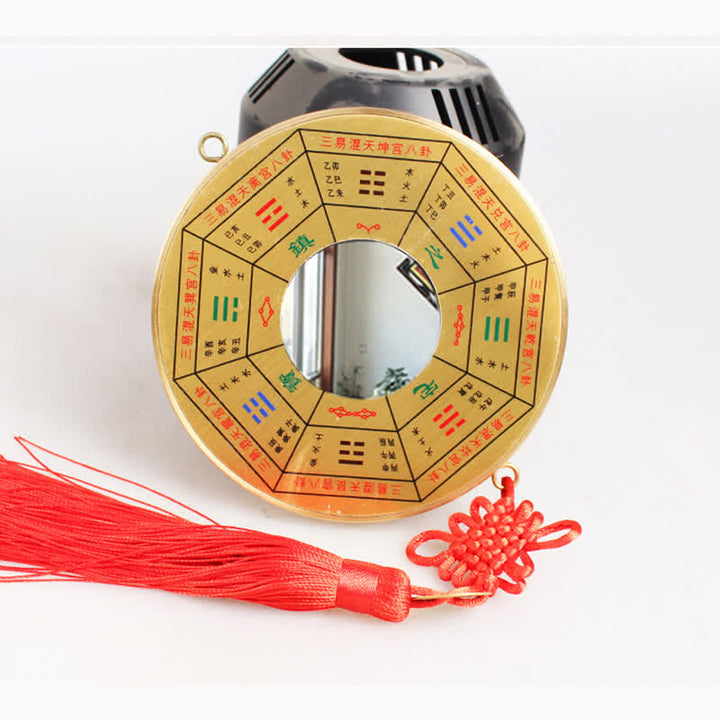 Carte Feng Shui Bagua Pièce de cuivre Nœud chinois Carte énergétique d'équilibre