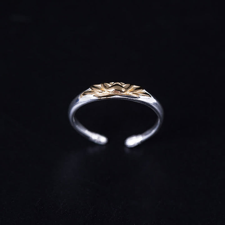 Bague en argent sterling 925 avec Buddha Stones et fleur de lotus