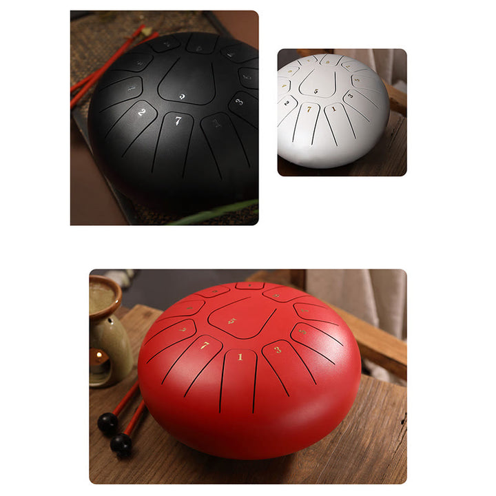 Buddha Stones Steel Tongue Drum Kit de batterie de yoga de méditation de pleine conscience de guérison sonore 11 notes 8 pouces - image 24