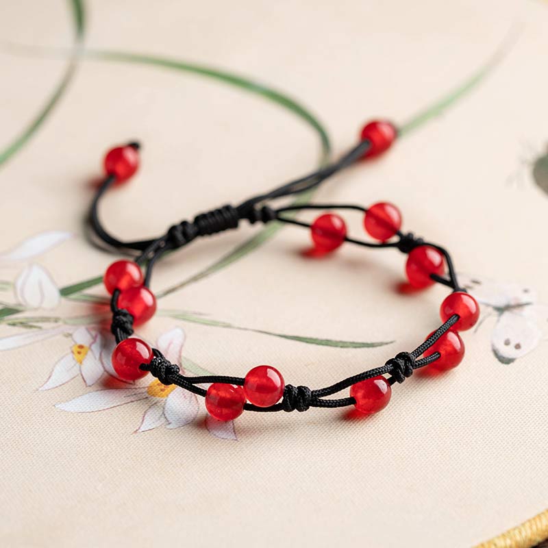 Bracelet calme en agate rouge, agate mousse et cinabre de Buddha Stones