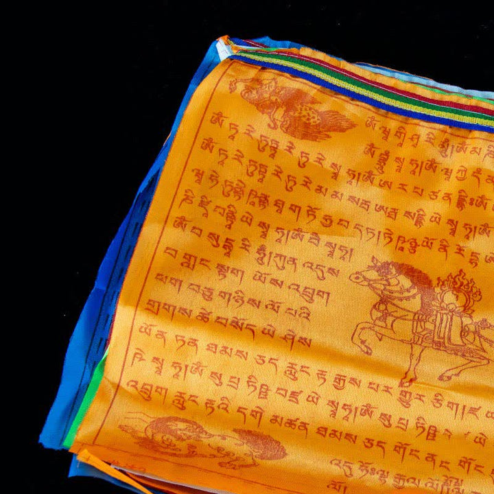 Drapeaux de prière d'extérieur Tibétains à 5 couleurs représentant le cheval du vent (20 pièces) - image 4