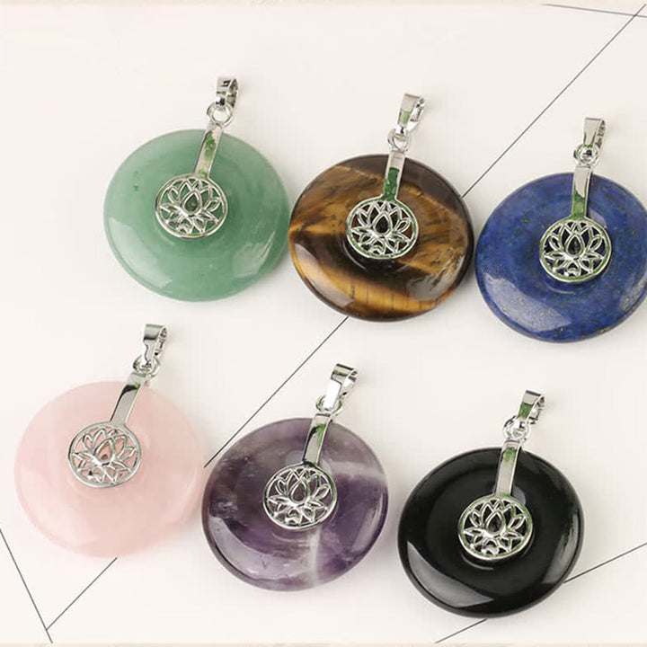 Collier pendentif de guérison en cristal rose avec Buddha Stones et améthyste