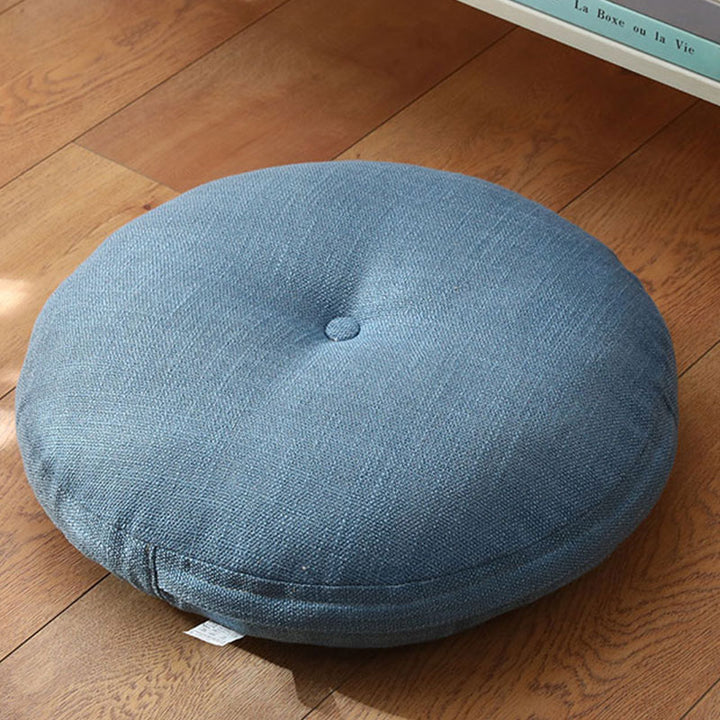 Coussin de siège de méditation en lin à motif simple Buddha Stones et lotus, décoration de salon pour la maison - Détachable - 40cm*10cm - Bleu clair - image 11