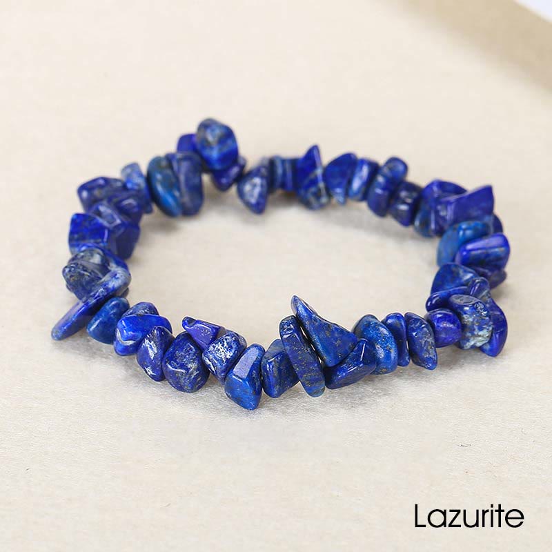 Bracelet apaisant et chaleureux en pierre de cristal de forme irrégulière naturelle - Lazurite (Tour de poignet : 15-18 cm) - image 42