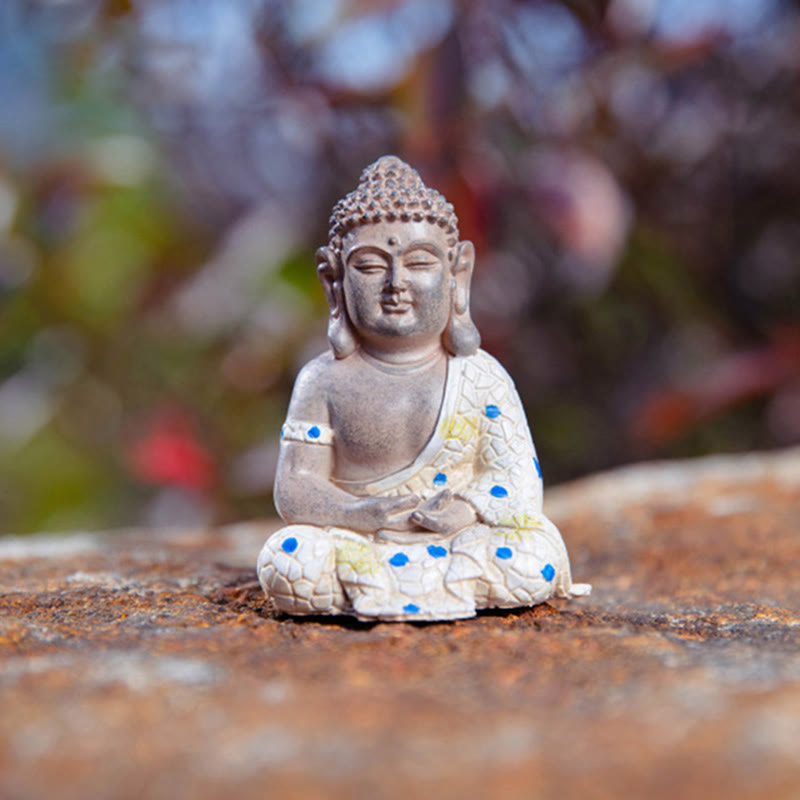 Statue de Bouddha Zen en Méditation Sérénité Figurine en Résine Décoration de la Maison