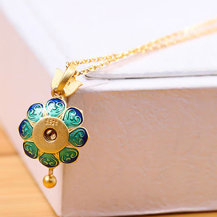 Collier pendentif en argent sterling 925 avec roue de prière en agate rouge du Tibet - image 5