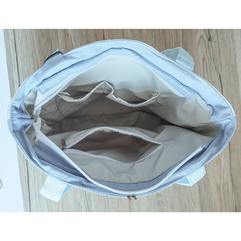 Sac à bandoulière en toile brodée de bambou avec fleur de poire, prunier, fleur de pêcher, grande capacité, sac fourre-tout - image 24