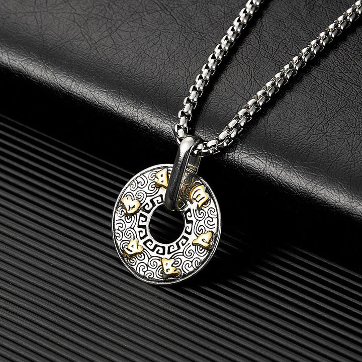Collier pendentif tibétain en Buddha Stones Om Mani Padme Hum avec boucle de paix et créativité - image 3