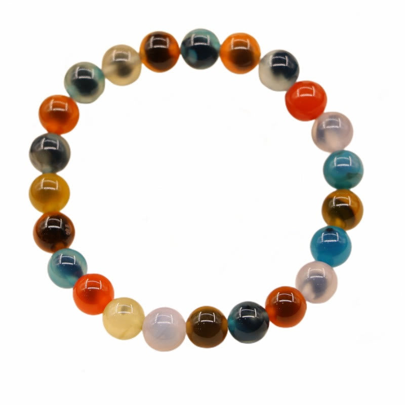 Bracelet de perles de guérison en agate bonbon colorée