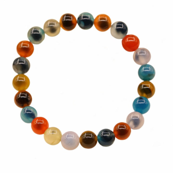 Bracelet de perles de guérison en agate bonbon colorée