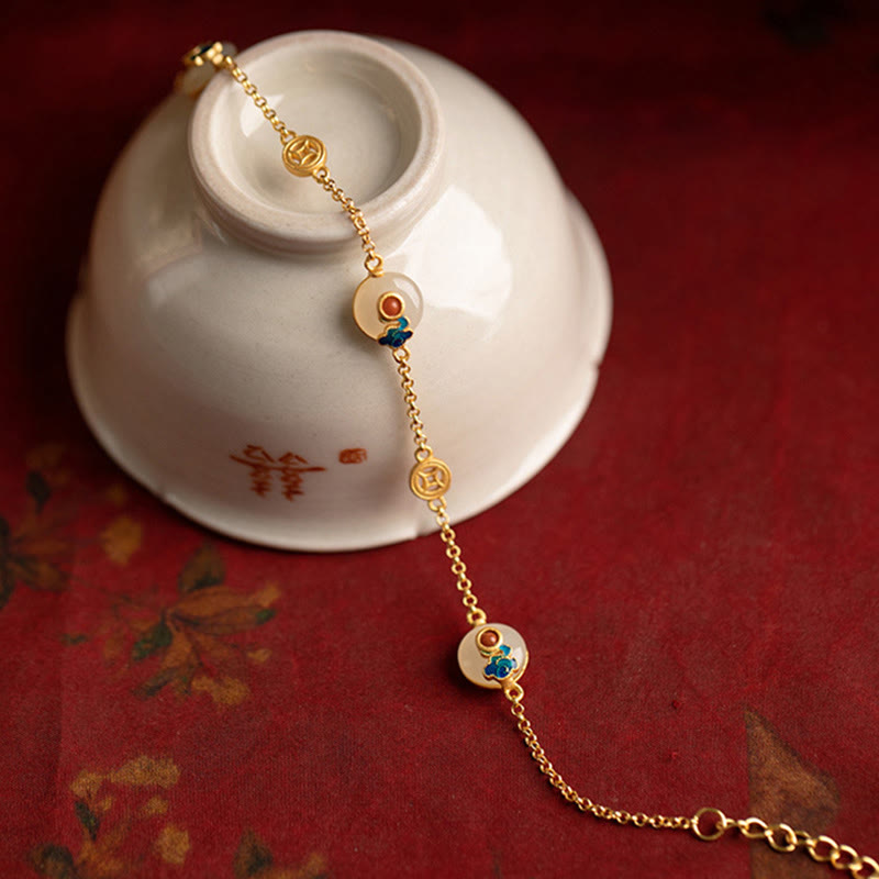 Bracelet porte-bonheur en jade Buddha Stones et nuages de bon augure