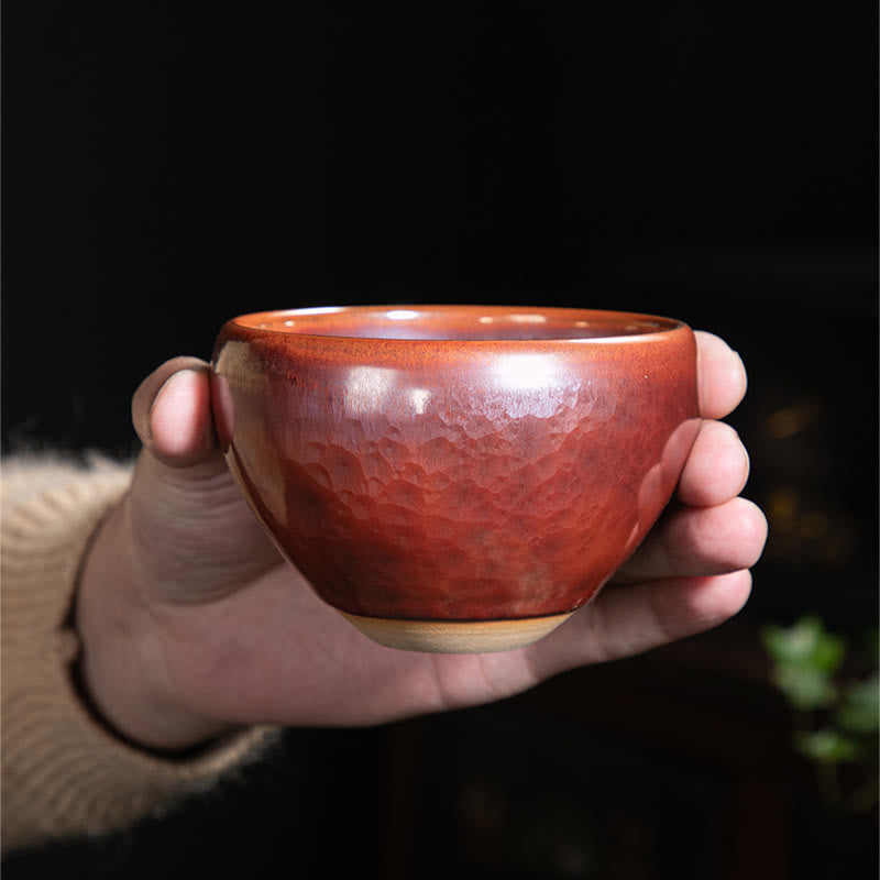 Tasse à thé en céramique faite à la main avec Buddha Stones, motif de lotus chinois Jianzhan, tasse à thé Kung Fu