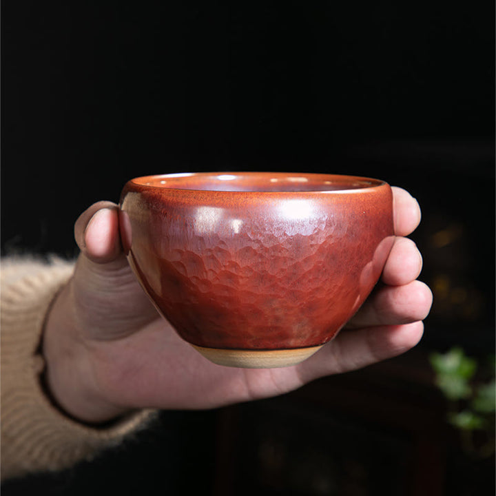 Tasse à thé en céramique faite à la main avec Buddha Stones, motif de lotus chinois Jianzhan, tasse à thé Kung Fu