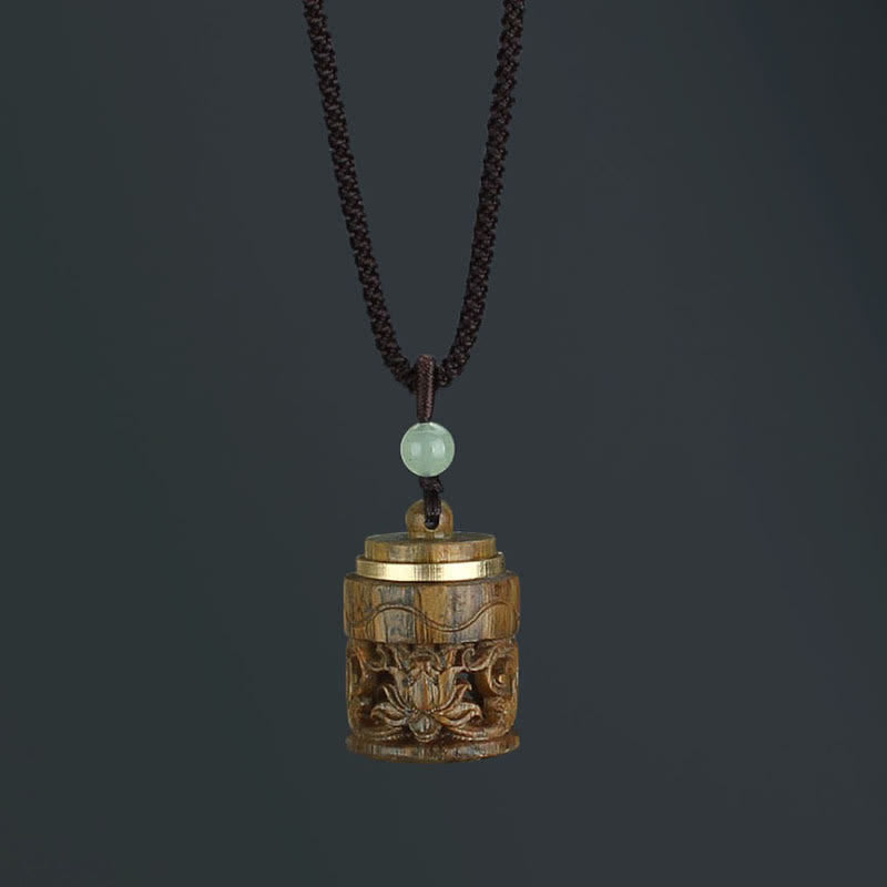 Collier pendentif apaisant positif en Buddha Stones Tibet bois de santal vert bois de rose Om Mani Padme Hum Lotus - Fleur de bois de santal vert - image 14