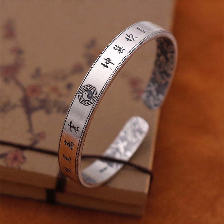 Bracelet d'équilibre Bagua Yin Yang en argent sterling 999 Buddha Stones