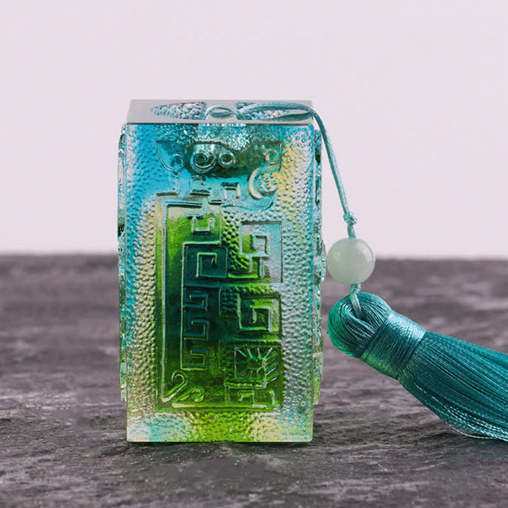 Pièce d'art en cristal Liuli faite à la main Feng Shui Décoration de bureau à domicile - image 11