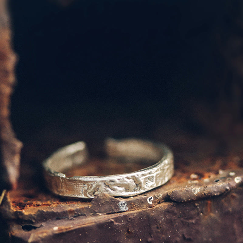 Bague de couple en argent sterling 925 Buddha Stones et design simple - image 3