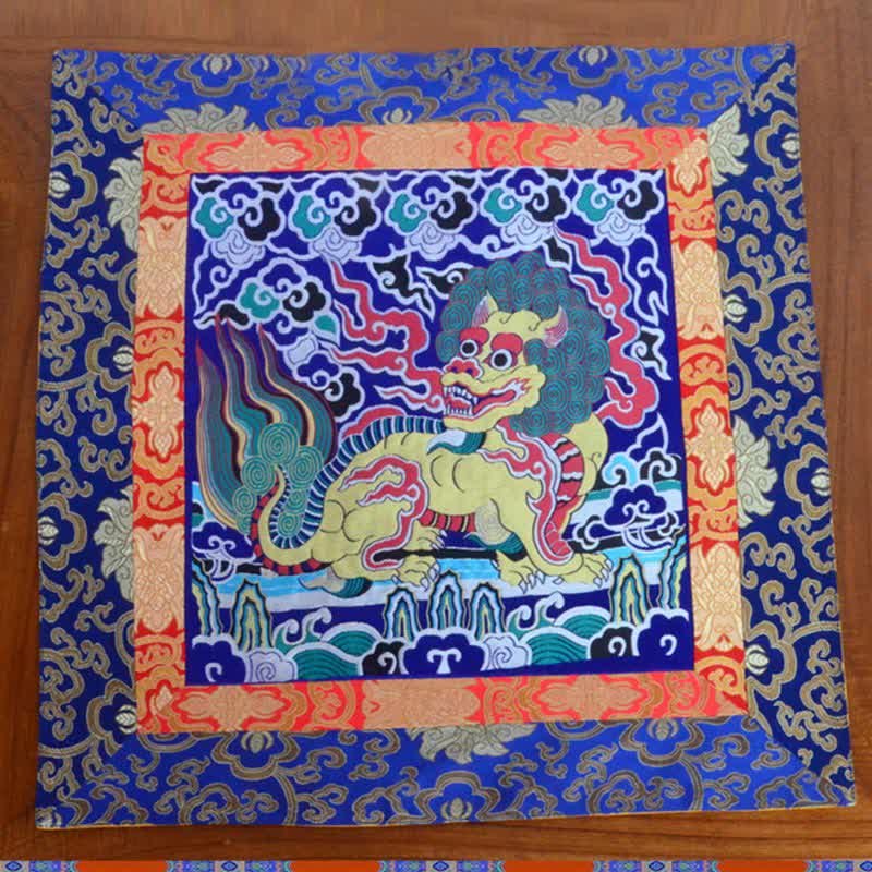 Tapis d'autel de prière Fengshui Kirin Tapis de méditation de guérison Symbole de bon augure