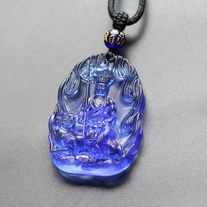 Collier pendentif amulette de sérénité en cristal Buddha Stones Liuli Ksitigarbha
