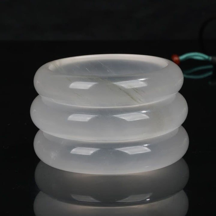 Bracelet porte-bonheur en jade doré translucide naturel avec Buddha Stones - image 11