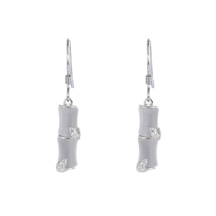 Boucles d'oreilles pendantes porte-bonheur en argent sterling 925 avec jade chrysobéryl œil de chat agate rouge bambou - Argent - Œil de chat (Paix ♥ Soutien) - image 12