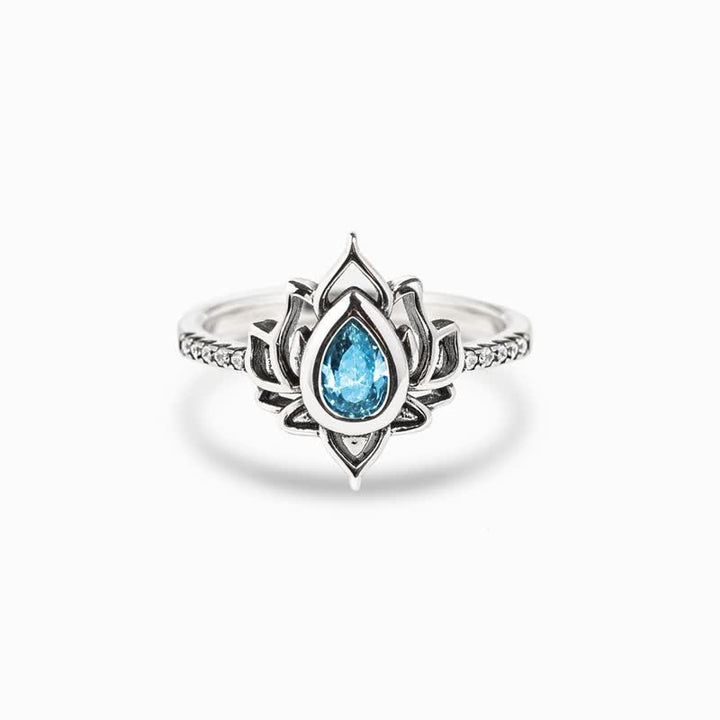 Bague de protection en argent sterling Buddha Stones et zircone