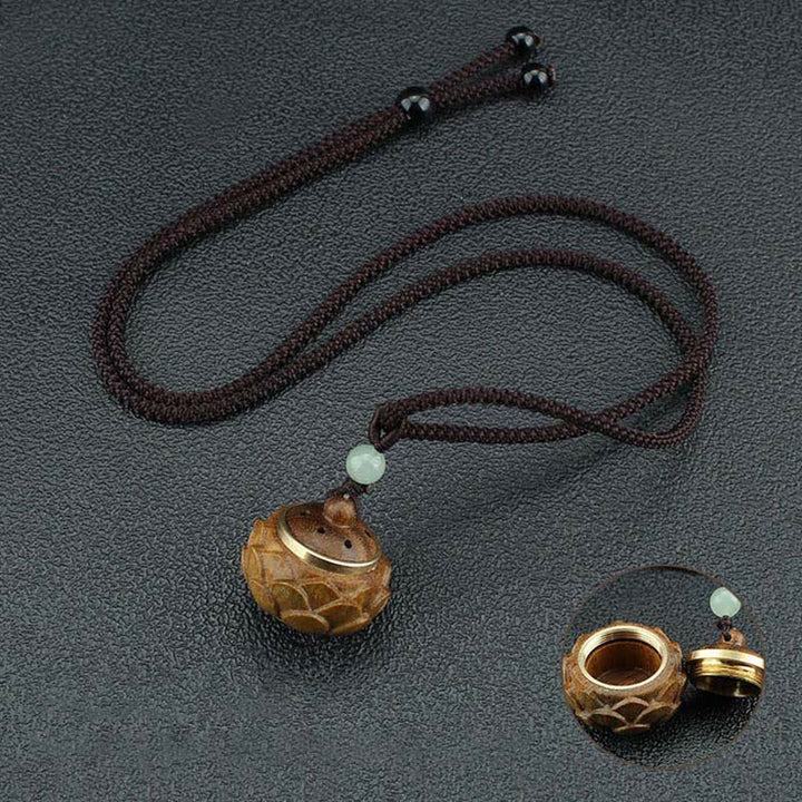 Collier pendentif apaisant positif en Buddha Stones Tibet bois de santal vert bois de rose Om Mani Padme Hum Lotus - image 12