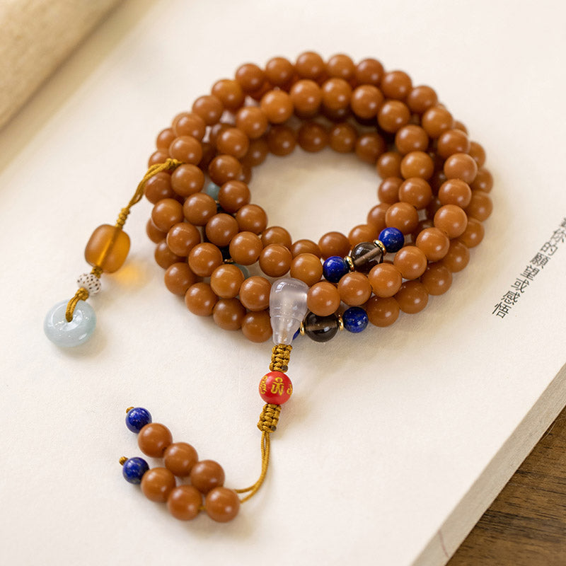 Bracelet Mala de méditation avec 108 Buddha Stones et graines de Bodhi
