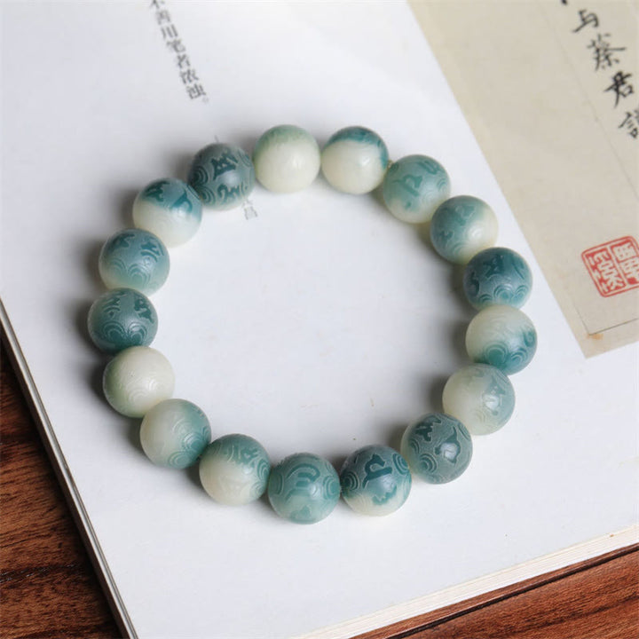 Bracelet gravé en Buddha Stones graines de Bodhi Om Mani Padme Hum pour éloigner les mauvais esprits
