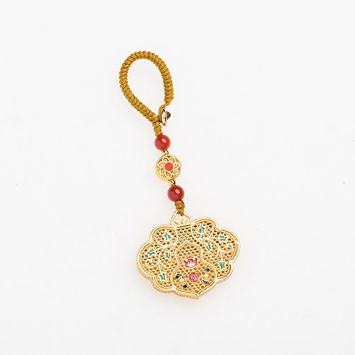 Porte-clés Buddha Stones Lock of Good Wishes Fu Character Lucky Blessing