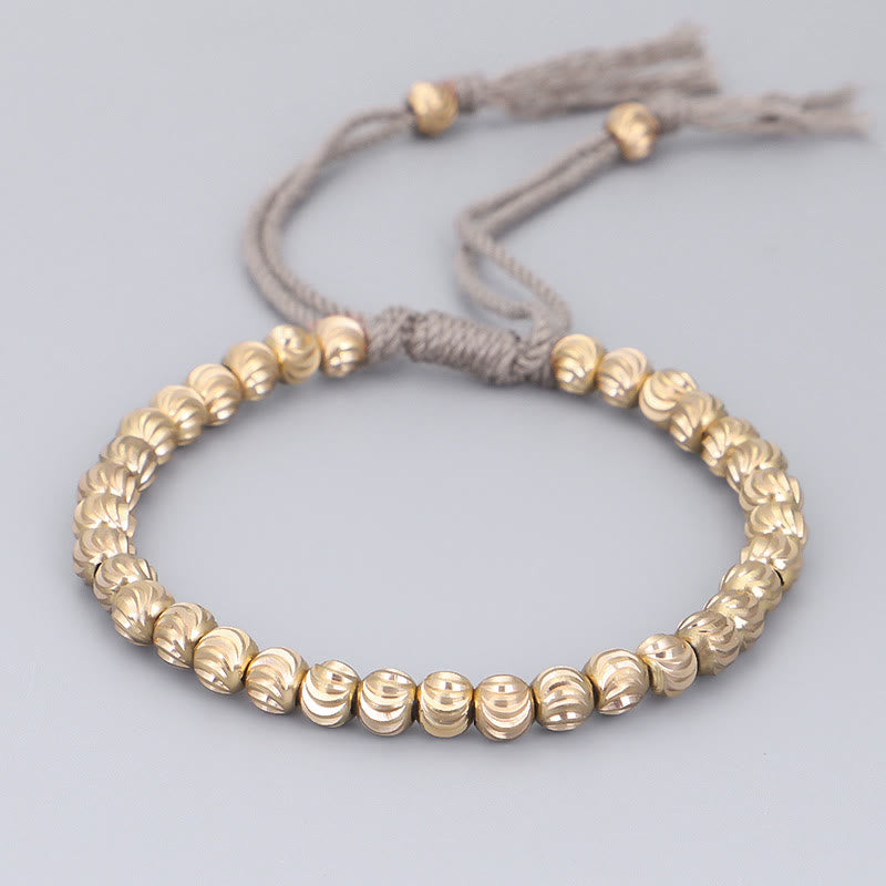 Bracelet porte-bonheur en perles de cuivre tibétaines faites à la main avec Buddha Stones