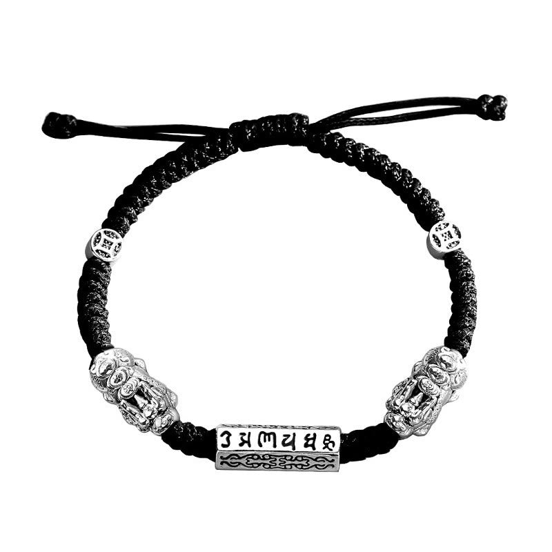 Bracelet en cuivre Feng Shui avec double PiXiu et Buddha Stones Om Mani Padme Hum - image 16
