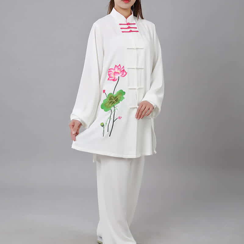 Ensemble de vêtements pour femmes Buddha Stones, fleur de lotus, motif feuille, Tai Chi, méditation, prière, pratique spirituelle zen - image 14