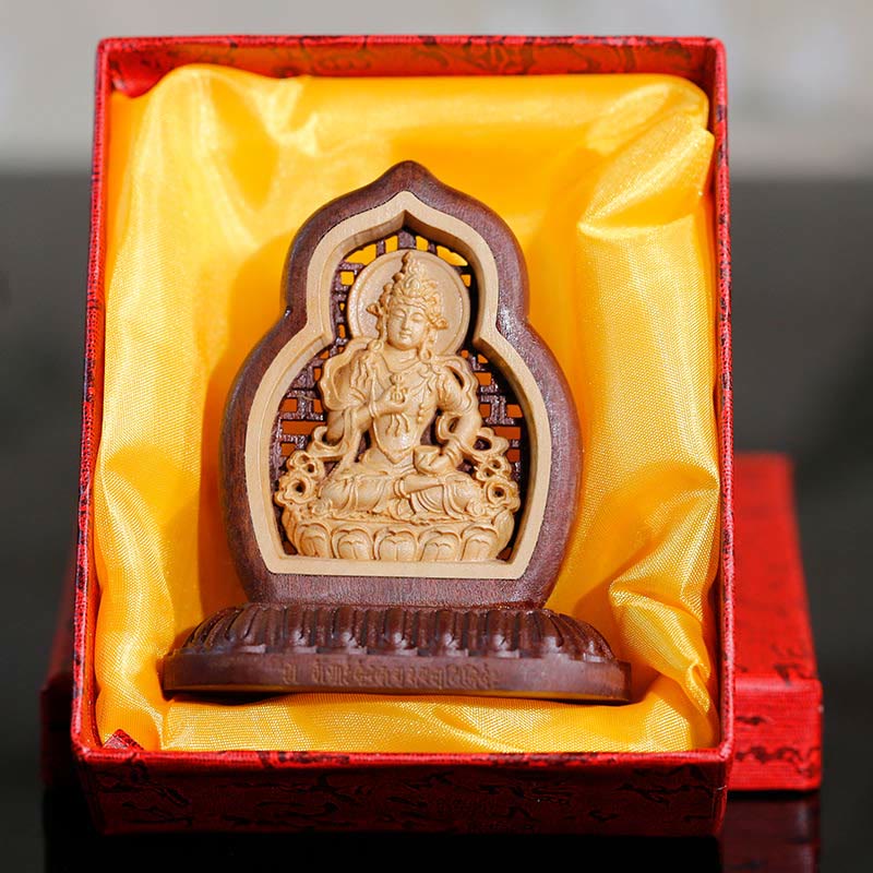 Statue de compassion gravée en bois de Bouddha Vajrasattva, figurine décorative - image 4