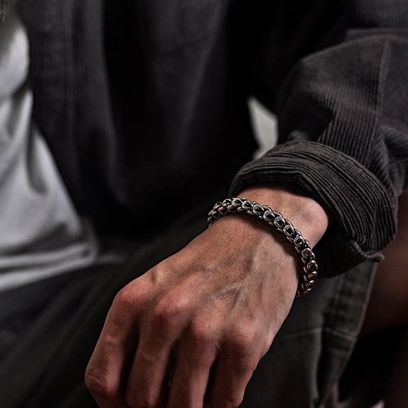 Bracelet de force et de succès à motif d'écailles de dragon rétro Buddha Stones