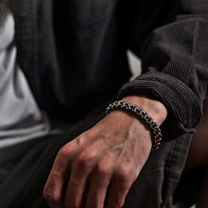 Bracelet de force et de succès à motif d'écailles de dragon rétro Buddha Stones