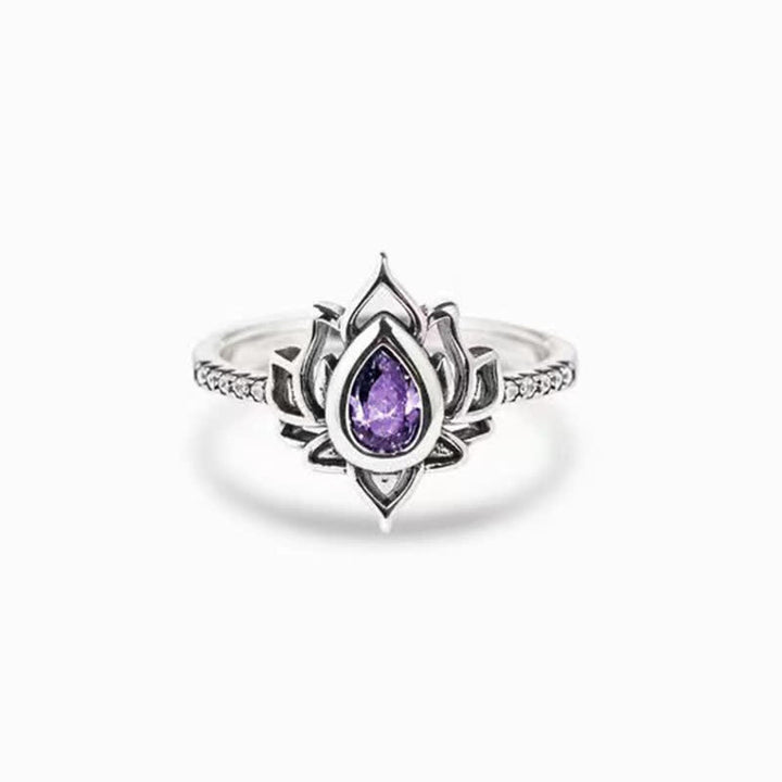 Bague de protection en argent sterling Buddha Stones et zircone