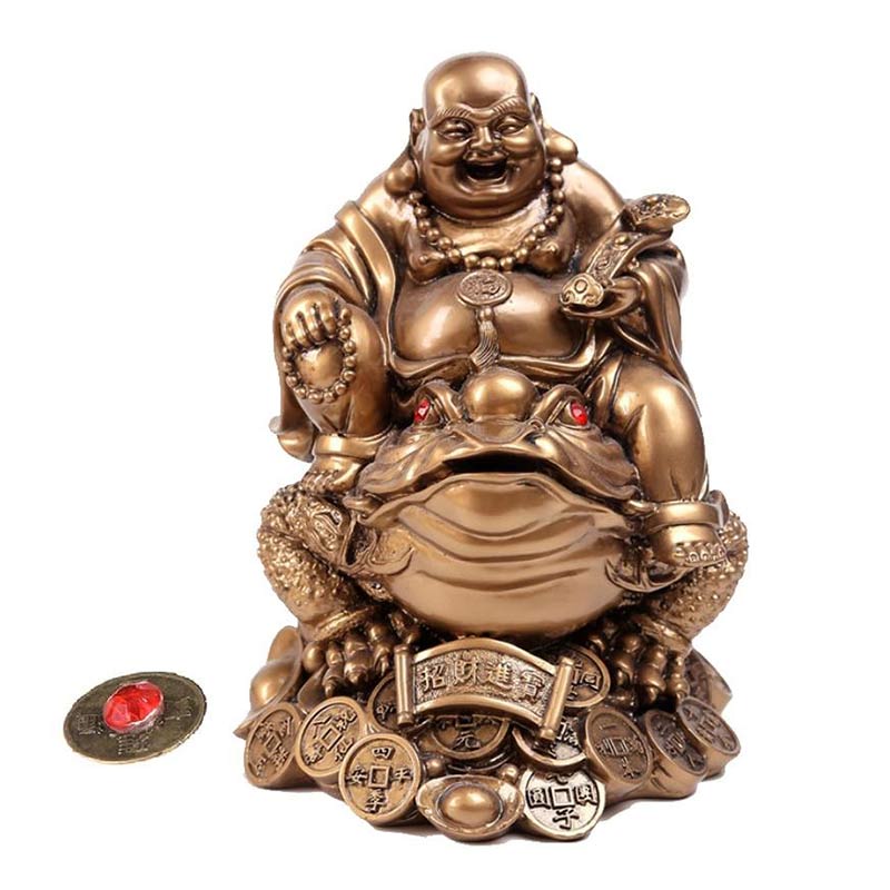 Décoration ornementale en forme de crapaud Feng Shui Maitreya - Bronze - image 0