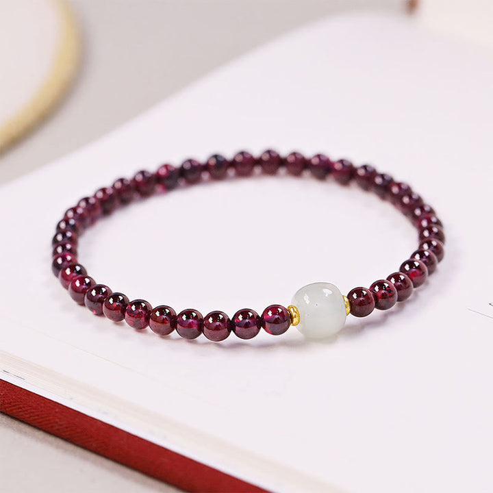 Bracelet de purification en perles de jade et grenat naturel Buddha Stones