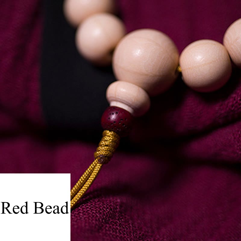 Bracelet Mala en bois d'Abelia Biflora naturel Buddha Stones et bénédiction