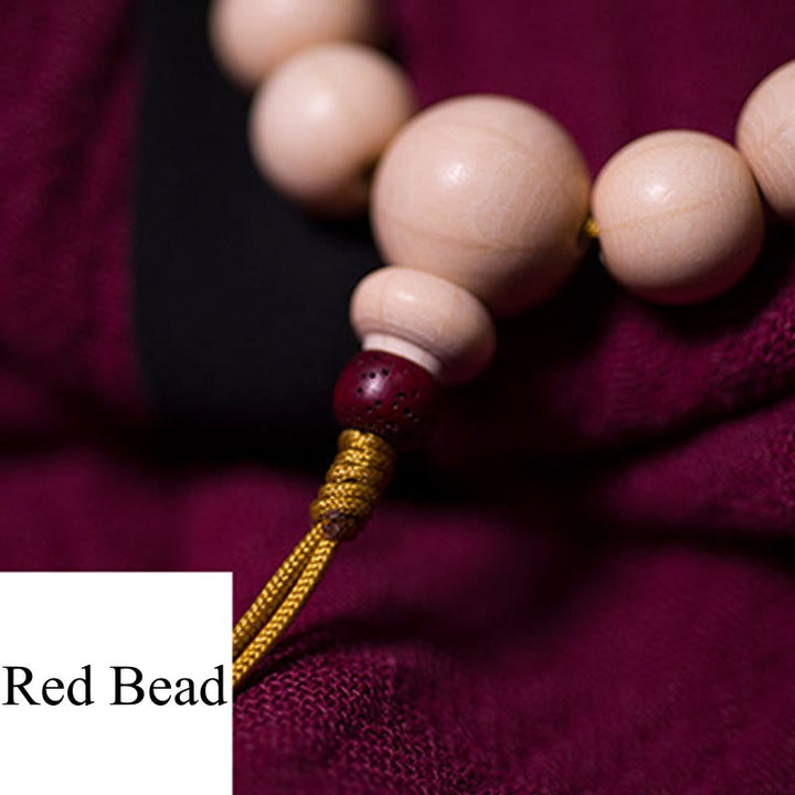 Bracelet Mala en bois d'Abelia Biflora naturel Buddha Stones et bénédiction